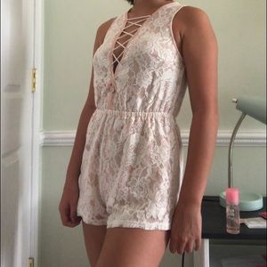 floral lace romper